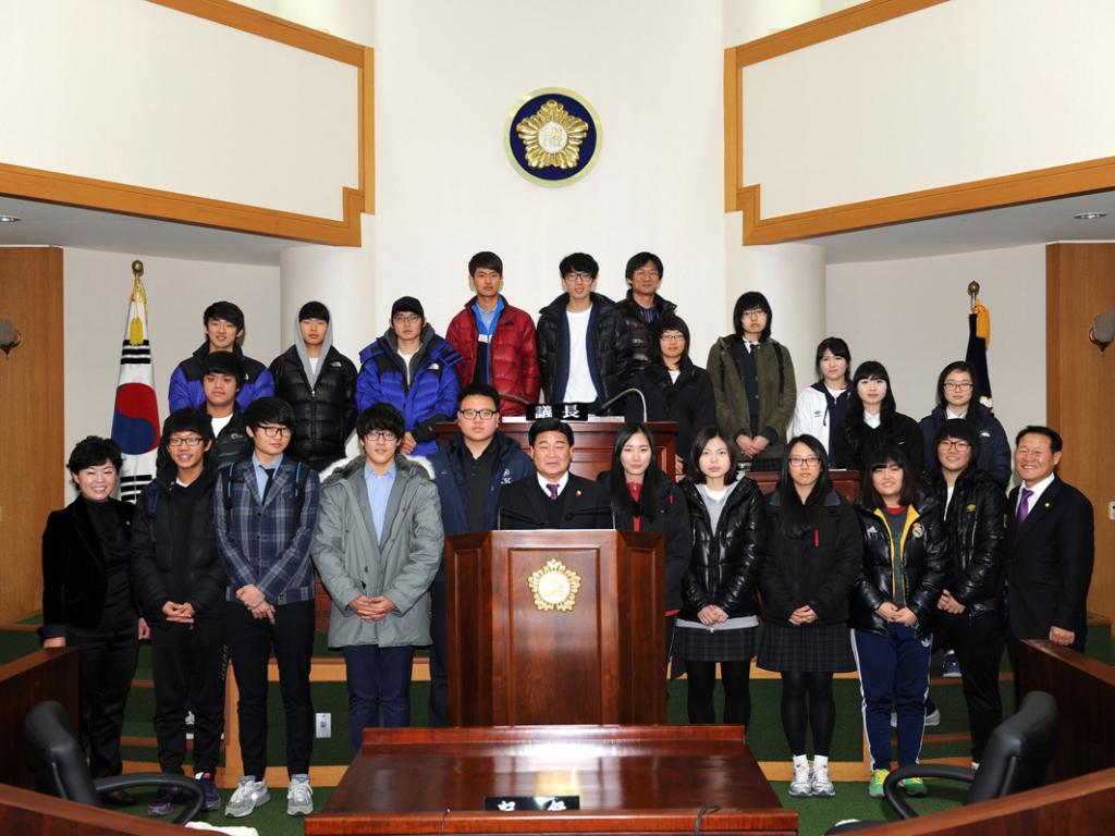 음성고등학교 학생 음성군의회 견학